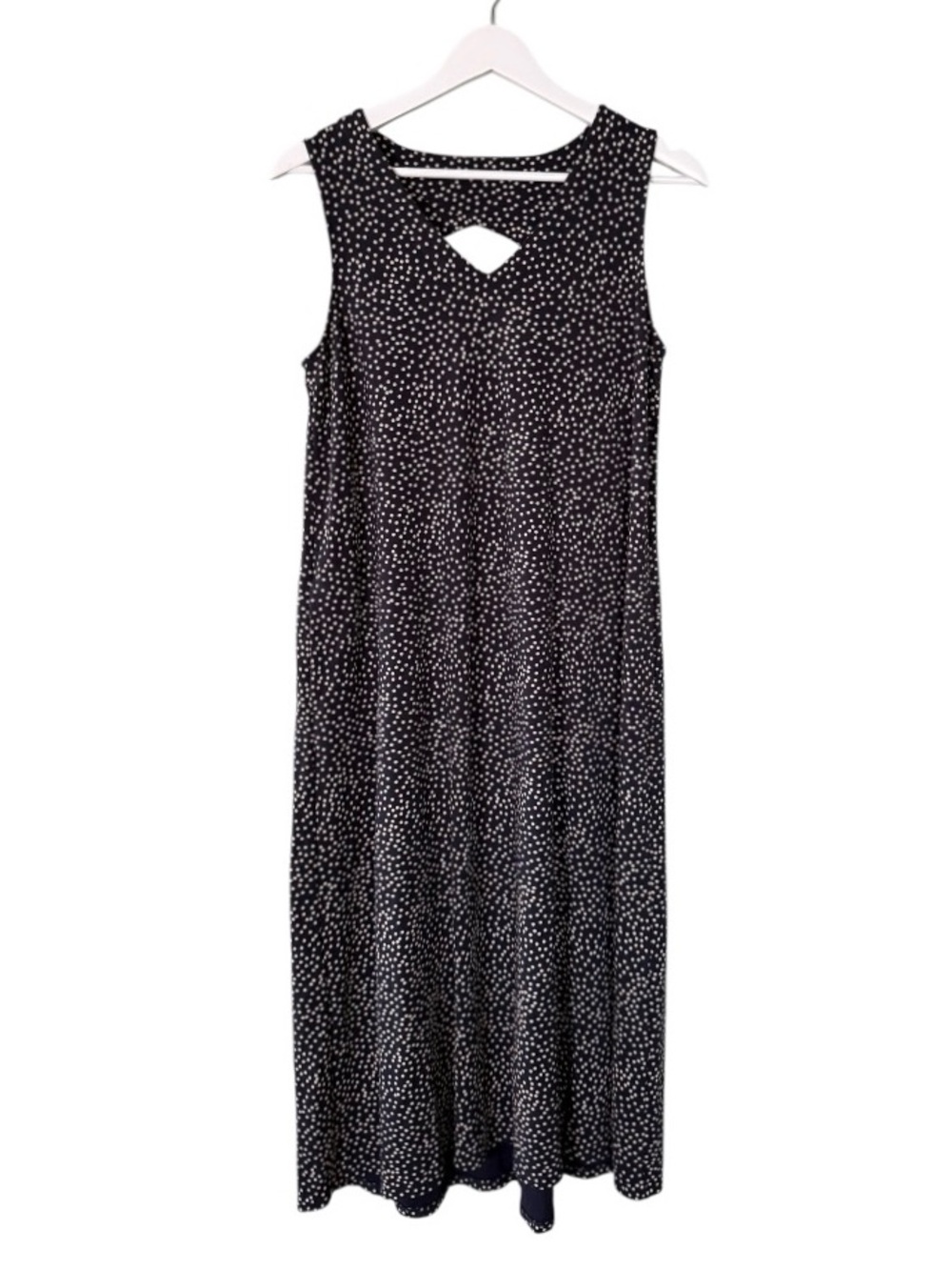 J. Jill Wearever Collection Sleeveless Cut Out Back Polka Dot Midi Dress Small